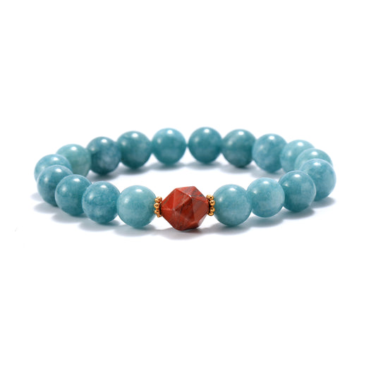 Bracelet made of jade and red stone