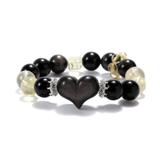 A natural fashion bracelet with silver stone and lemon crystal