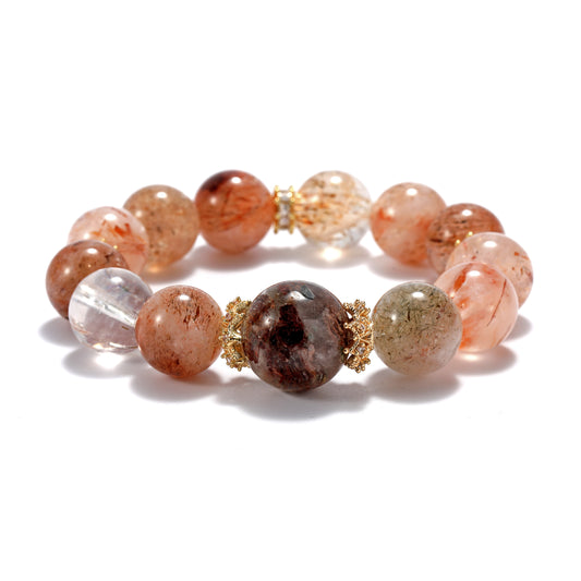 Black and gold super green ghost natural crystal bracelet