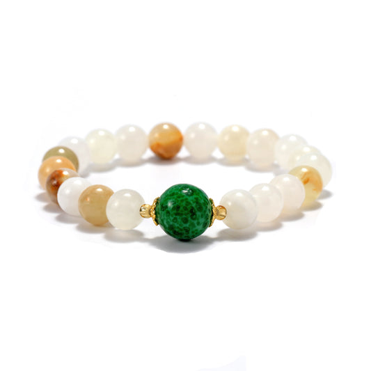 A cherry blossom agate bracelet that soothes the mood.