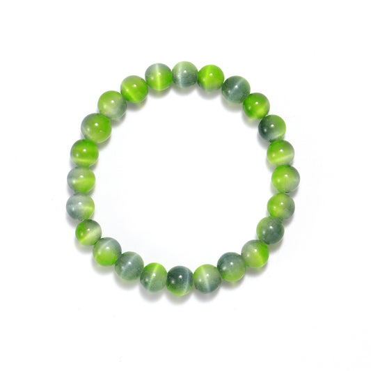 Natural green cat eye bracelet guards and symbol of beauty.