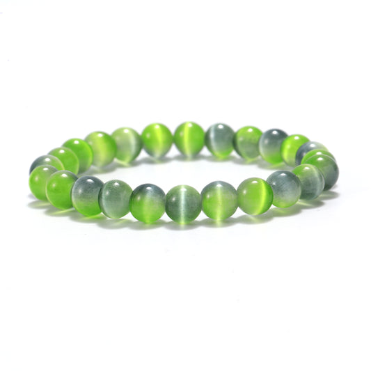 Natural green cat eye bracelet guards and symbol of beauty.