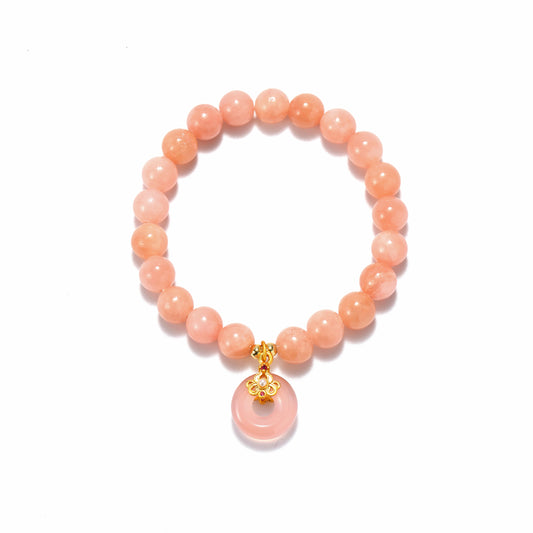 Natural stone pink agate bracelet
