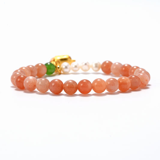 Pink crystal with pearl bracelet