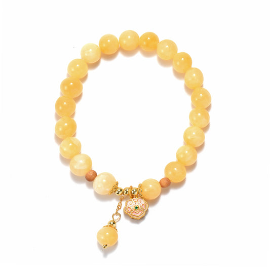Natural yellow agate bracelet