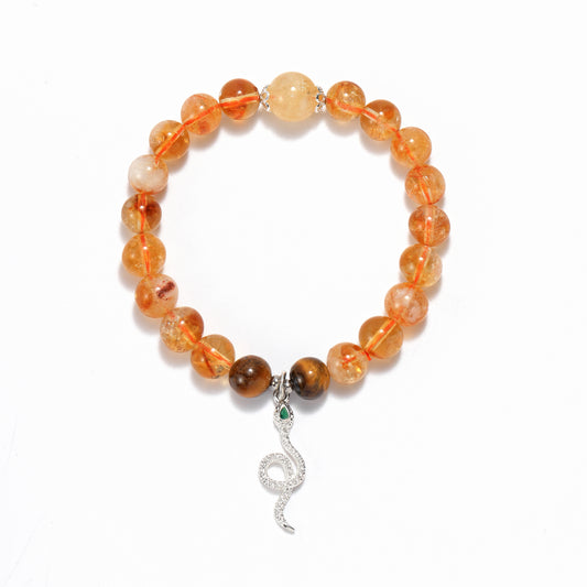 Natural stone yellow tower crystal bracelet