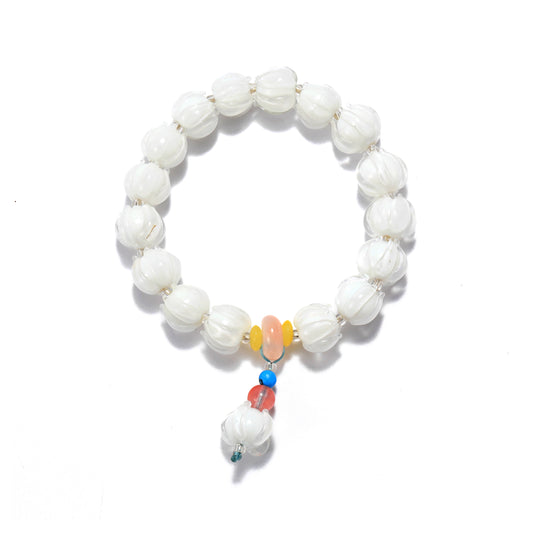 White glazed bracelets, carefully crafted by selected natural materials.