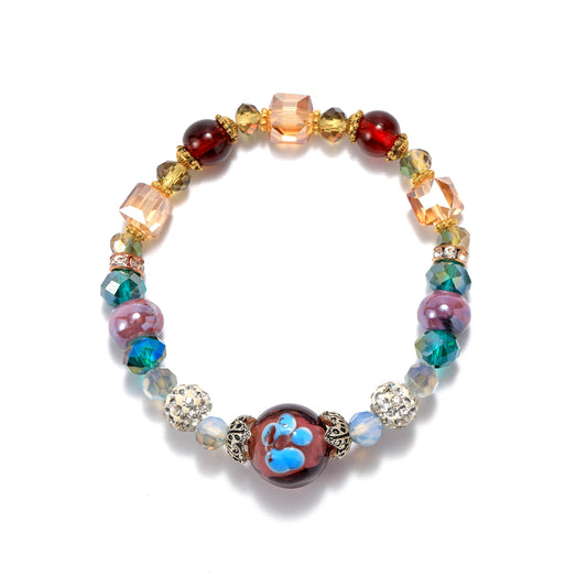 Crystal and glazed bracelets are a perfect fusion of nature and art.