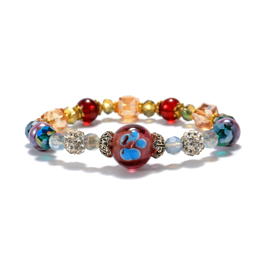 Crystal and glazed bracelets are a perfect fusion of nature and art.
